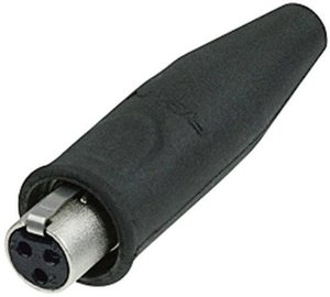 Złącze męskie XLR, miniaturowe  RT3FC-B-W Rean AV RT3FC-B-W złącze żeńskie proste Ilość styków: 3  czarny 1 szt.