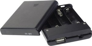 Pudełko na baterie Velleman BH341USB 4 x AA, (D x S x W) 60 x 20 x 80 mm