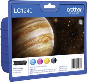 Brother atrament LC-1240 tusz oryginalny Combi-Pack Czarny, Cyjan, Magenta, Żółty LC1240VALBPDR