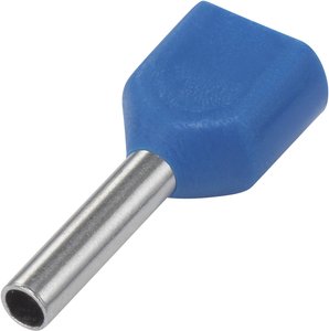 Podwójna końcówka TRU COMPONENTS TE075-08LB 1091316, z częściową izolacją , 0.75 mm²  x 8 mm, 100 szt.