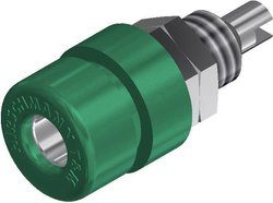 Gniazdo laboratoryjne Złącze żeńskie do wbudowania pionowego Średnica pinu: 4 mm zielony SKS Hirschmann BIL 30 1 szt.