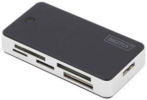 Czytnik kart Digitus DA-70330-1 USB 3.0 z kablem połączeniowym USB A o długości 1 m - Obsługuje karty MS / SD / SDHC / MiniSD / M2 / CF / MD / SDXC Czytnik kart pamięci USB, smartfon/tablet Digitus DA-70330-1 DA-70330-1 USB 3.0, USB-A, Micro USB 2.0
