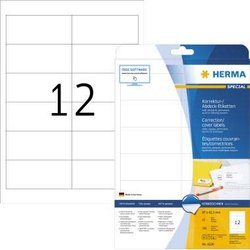 Herma 4228 Etykieta korygujące 97 x 42.3 mm Papier matowy biały 300 szt. Trwały Drukarka Laserowa, Kopiarka, Drukarka Laserowa, kolorowa, Drukarka z funkcją kopiowania w kolorze