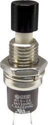 Przycisk TRU COMPONENTS TC-R13-24B1-05 BK 1587877, 7.2 mm, 250 V/AC, 1.5 A, 1 szt.