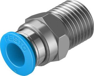 Łącznik prosty FESTO QS-1/4-8    Średnica rury: 8 mm  Rozmiar gwintu: R1/4 1 szt.