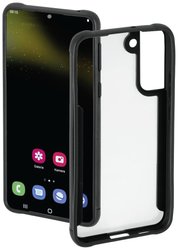 Hama Metallic Frame Futerał backcase Samsung Galaxy S22 (5G) przeźroczysty, czarny Ładowarka indukcyjna