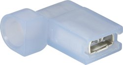 Konektor żeński kątowy, pełna izolacja PA, 4.8x0.8 mm, 1.5-2.5 mm2, niebieski