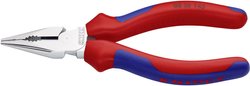 Kombinerki szpiczaste chromowane z uchwytami wielokomponentowymi 145 mm Kombinerki Knipex 08 25 145, 145 mm, do warsztatu