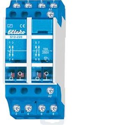 4-biegunowy elektromechaniczny wyłącznik impulsowy 16A 230V. 2 styki NO + 2 NC 16A/250V AC Eltako 21220030 Przełącznik przepięciowy S12-220-230V, 2300 W, 16 A