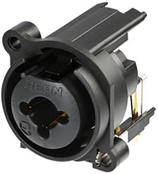3-pinowe gniazdo panelowe XLR połączone z gniazdem jack 6,35 mm, stereo, z przełączanym stykiem uziemienia, poziomy montaż PCB, sprężyna dociskowa Złącze męskie XLR Rean AV RCJ10FA-H-0 RCJ10FA-H-0, CuSn6, gniazdo, 1 szt.