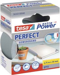 tesa extra Power® Perfect taśma tekstylna — do wymagających zastosowań wewnętrznych i zewnętrznych, maksymalna siła klejenia, odporna na warunki atmosferyczne Taśma materiałowa tesa® extra Power 56343-00040-03, 1 szt.