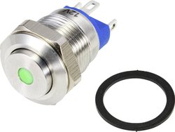 Przycisk TRU COMPONENTS TC-9219000 TC-9219000, 12 mm, 48 V/AC, 2 A, 1 szt.