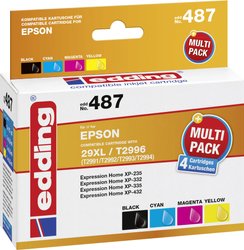 Edding Tusz Zamiennik Epson 29XL, T2996, T2991, T2992, T2993, T2994 Czarny, Cyjan, Magenta, Żółty atrament Edding EDD-487 18-487, 1 szt.