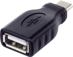 Przejściówka, adapter USB 2.0 Renkforce RF-4279524 rf-usba-10, [1x złącze męskie USB-C - 1x złącze żeńskie USB-A 2.0]