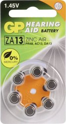 Ogniwo guzikowe GP Batteries GPZA13 / PR48 cynkowo-powietrzne 290 mAh 1.4 V 6 szt.