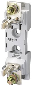 Rozmiar podstawy bezpiecznika NH. 00, 1-biegunowy 160A 690V (1000V) z podłączeniem płaskim np.   Siemens  3NH3051  Podstawa bezpiecznikowa          160 A    690 V  1 szt.