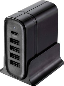 VOLTCRAFT UC-5ACX001 Ładowarka USB 41.5 W gniazdo Maksymalne natężenie wyjściowe 4400 mA Ilość wyjść: 5 x USB, złącze żeńskie USB-C USB Power Delivery (USB-PD)
