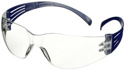 Okulary ochronne 3M™ SecureFit™ 100, niebieskie zauszniki, powłoka odporna na zarysowania, przezroczyste soczewki  3M SecureFit SF101AS-BLU Okulary ochronne z ochroną przeciw zarysowaniom niebieski