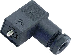 Złącze wtykowe do zaworu elektromagnetycznego, wersja C, serii 230 czarny  Ilość styków:2+PE binder Zawartość: 1 szt.