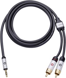 Kabel audio, Cinch / Jack Oehlbach 60002, [2x złącze męskie RCA/cinch - 1x złącze męskie jack 3,5 mm], 1.50 m, czarny