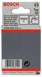 Zszywki z cienkiego drutu, typ 53, 11,4 x 0,74 x 8 mm, 5000 szt. Bosch Accessories 2609200210, N/A, 5000 szt.