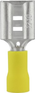 Konektor żeński, częściowa izolacja PCW, tuleja 9.5x1.2 mm,4-6 mm2, żółty