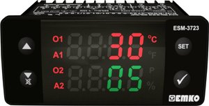 Emko  ESM-3723.5.6.6.0.2/01.01/1.6.6.0  Regulator dwupunktowy i PID  Termostat Termostat Emko ESM-3723.5.6.6.0.2/01.01/1.6.6.0   SSR (D x S x W) 65 x 76 x 35 mm
