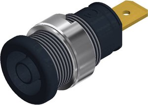 Gniazdo bananowe montażowe SKS Hirschmann SEB 2620, izolowane, O 4 mm, czarne