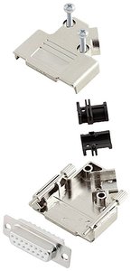 Zestaw listew żeńskich D-Sub encitech D45PK-M-15-DBS-W-K 6355-8009-12, rzędy: 2, styki: 15, 45 °, 1 szt.