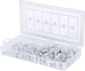 Asortyment nitów gwintowanych, aluminium, M3x9mm-M10x21mm, 150 szt. KS Tools 970.0620 1 szt.