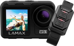 Kamera sportowa Lamax W9.1 LMXW91, 4K, zaw. statyw, Wodoszczelny, Film poklatkowy, Zwolnione tempo, Wstrząsoodporna, WiFi, Podwójny wyświetlacz, 3840 x 2160 Pixel, 2704 x 1524 Pixel, 1920 x 1080 Pixel, 1280 x 720 Pixel