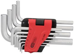 Zestaw kluczy imbusowych, w składanym uchwycie, 10 szt. 1,5-10mm Zestaw kluczy trzpieniowych KS Tools 151.5080 1515080