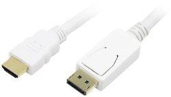 Przejściówka DisplayPort, HDMI LogiLink CV0055 CV0055, pozłacane styki, 2.00 m