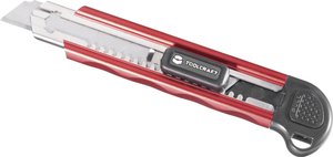 TOOLCRAFT TO-6623454 Nóż z odłamywanym ostrzem 18 mm, aluminiowy