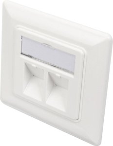 DIGITUS Professional Gniazdo puste do modułów Keystone, 80x80 mm, 50x50 mm płytka centralna rama, w zestawie pokrowiec chroniący przed kurzem, design, biały, niemiecki układ Uchwyt keystone Digitus DN-93801-1 1 szt.