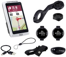 Sigma Sport ROX 12.1 EVO Sensor Set White - komputer rowerowy GPS z mapami zoptymalizowanymi pod kątem roweru Nawigacja rowerowa Sigma ROX 12.1 EVO Sensor Set - White Bluetooth®, GPS, GLONASS