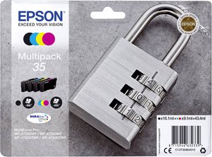 Epson atrament T3586, 35 tusz oryginalny Combi-Pack Czarny, Cyjan, Magenta, Żółty C13T35864010