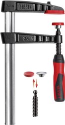 Ścisk śrubowy stolarski żeliwny TG-2K 200/100 Bessey TG20-2K Maksymalna rozpiętość:200 mm Posuw:100 mm