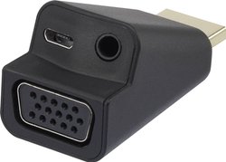 Przejściówka, adapter HDMI, VGA Renkforce RF-4149768, [1x złącze męskie HDMI - 1x złącze żeńskie VGA, złącze żeńskie jack 3,5 mm]
