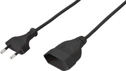 Przedłużacz wtyk Euro prosty / złącze Euro 0,2 m, kolor czarny Przedłużacz Sygonix SY-5044230, 0.20 m, czarny