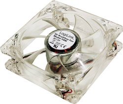 LogiLink FAN104 Wentylator do obudowy PC przezroczysty, oświetlony na niebiesko (S x W x G) 120 x 120 x 25 mm