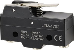 Mikroprzełącznik TRU COMPONENTS TC-9201364, 1 zestyk przełączny, 1 x wł/(wł), 250 V/AC, 15 A, 1 szt.