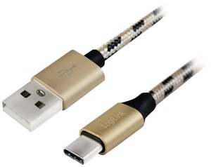 Kabel USB LogiLink, USB 2.0, Złącze męskie USB-C®, Złącze męskie USB-A, 1.00 m