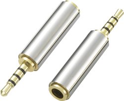 SpeaKa Professional SP-8832448  Jack Audio Przejściówka, adapter [1x złącze męskie jack 2,5 mm - 1x złącze żeńskie jack 3,5 mm] srebrny