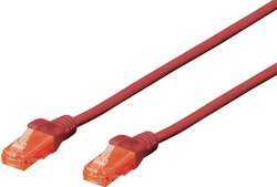 Kabel LAN Digitus DK-1612-010/R, 1 szt., RJ45, CAT 6, U/UTP, 1.00 m, czerwony