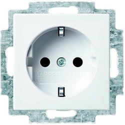 Gniazdo z uziemieniem Płytka przycisku Busch-Jaeger Busch-balance SI 20 EUC-914, śnieżnobiały