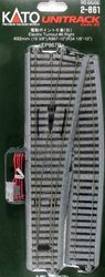 2-861 H0 Kato Unitrack Przełącznik, Prawy 492 mm 10 ° 867 mm