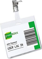 Durable tabliczki na nazwisko z klipsem/8003-19 60x90mm, bezbarwny, obrotowy klips, np. 25 Durable 800319 Płytka opisowa 8003  obrotowy klips  25 szt.