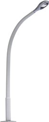 Lampa słupowa z betonu H0 z zakrzywionym słupem lampa wisząca H0 Busch 4126 1 szt.
