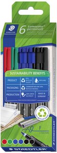 Marker do folii Staedtler Lumocolor® permanent pen 318 318 C6-1 czerwony, niebieski, zielony, czarny